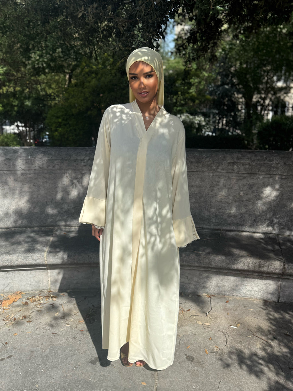 Abaya dentelle [jaune]