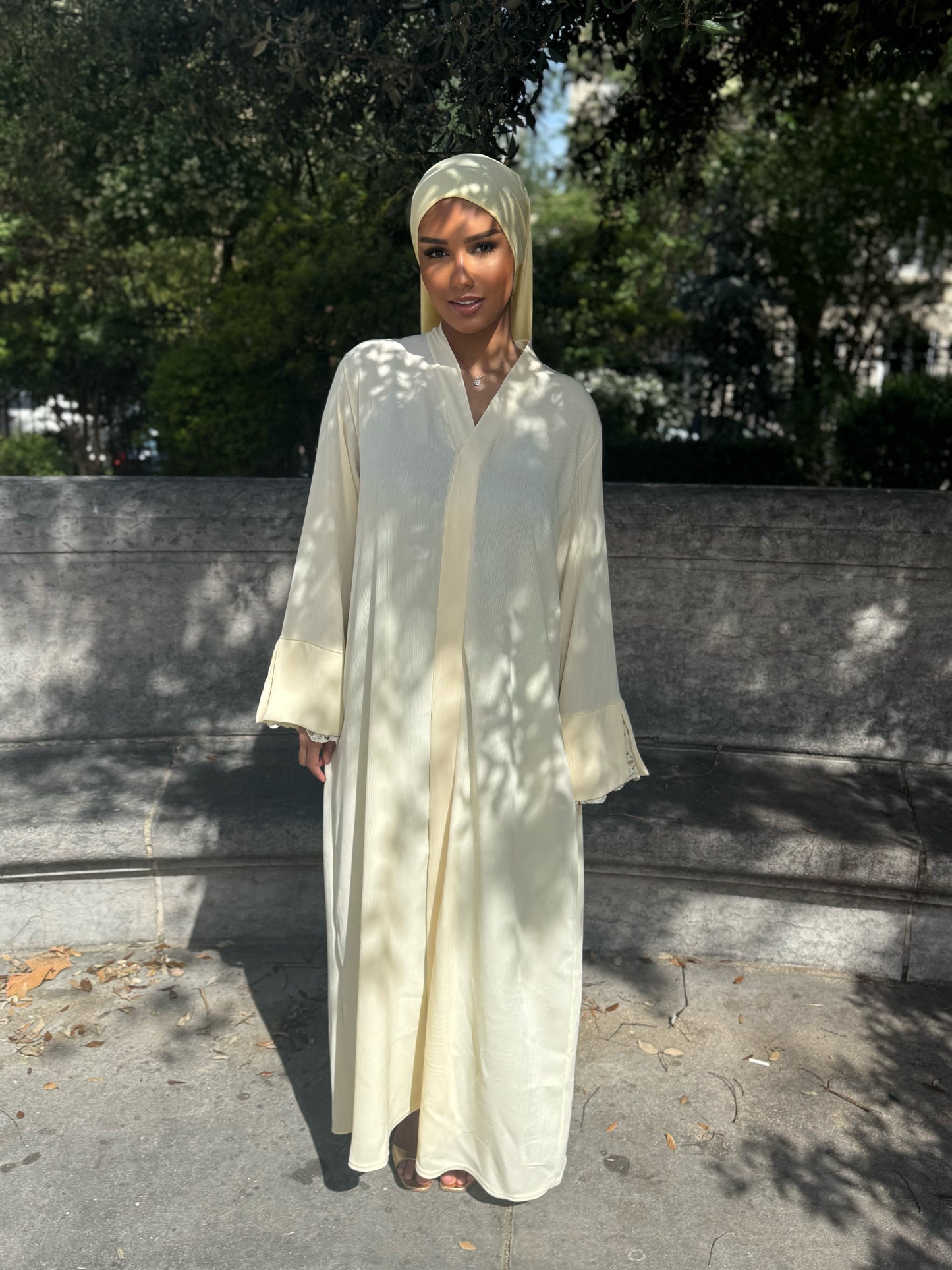 Abaya dentelle [jaune]