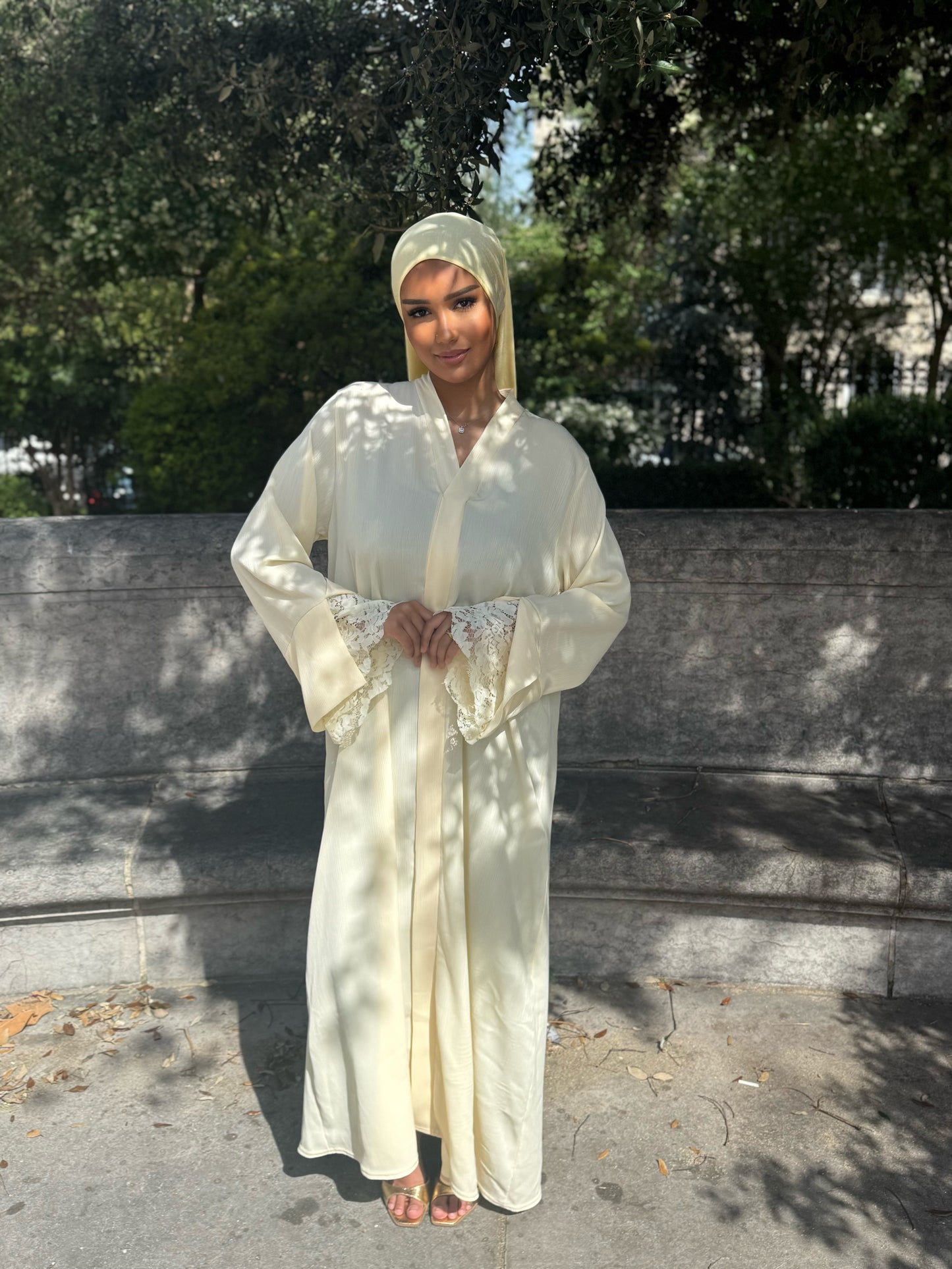 Abaya dentelle [jaune]