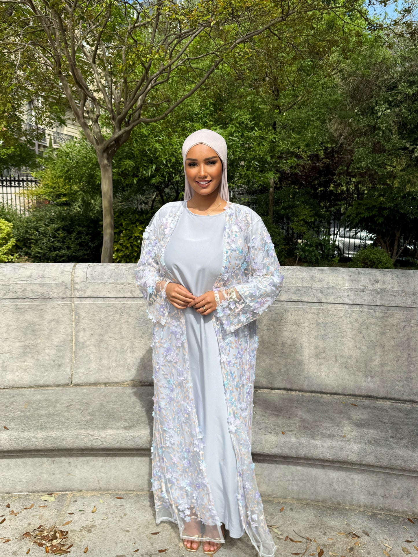 Abaya Flora [bleu]