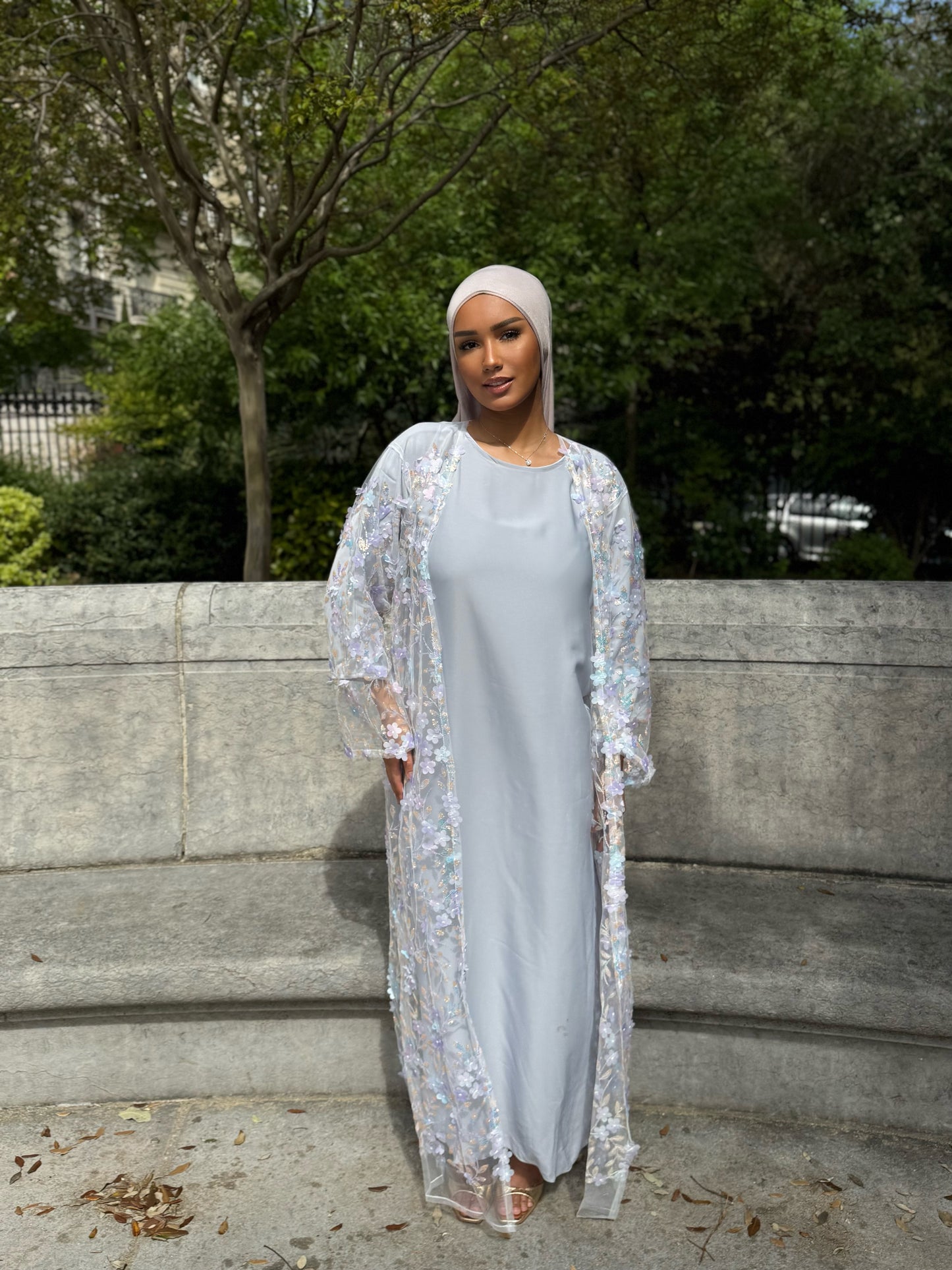 Abaya Flora [bleu]
