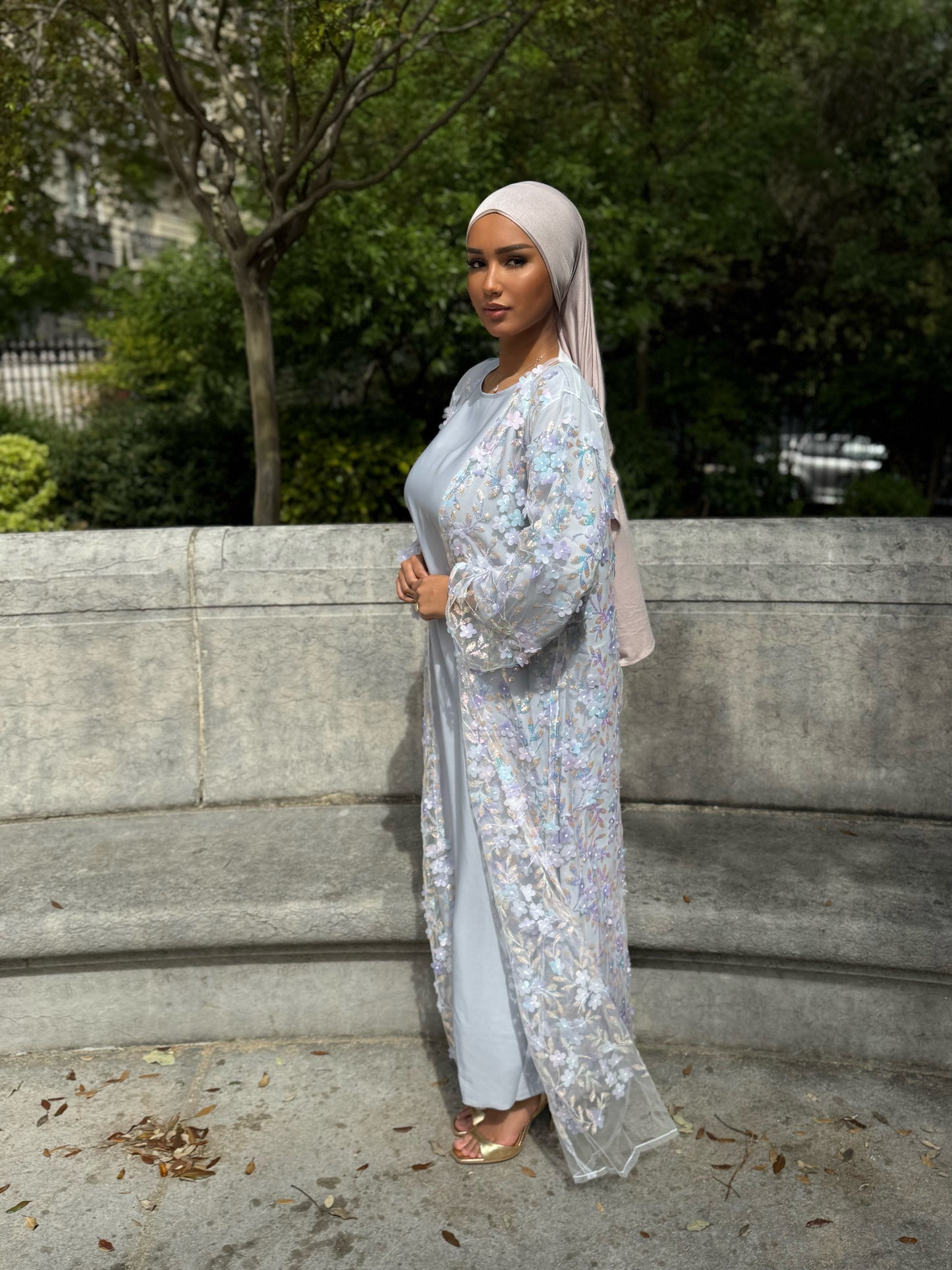 Abaya Flora [bleu]